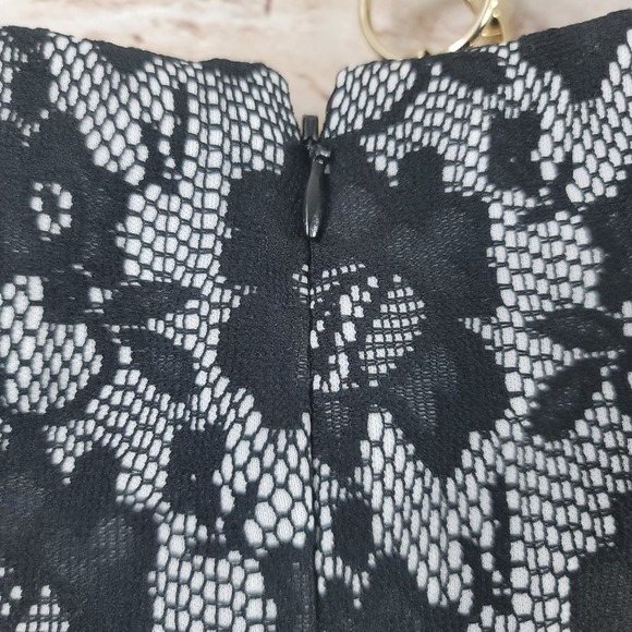 Chaps‎ Ralph Lauren Womans Dress Size 14 Black Lace Side Zipper Cocktail Party - Picture 7 of 11